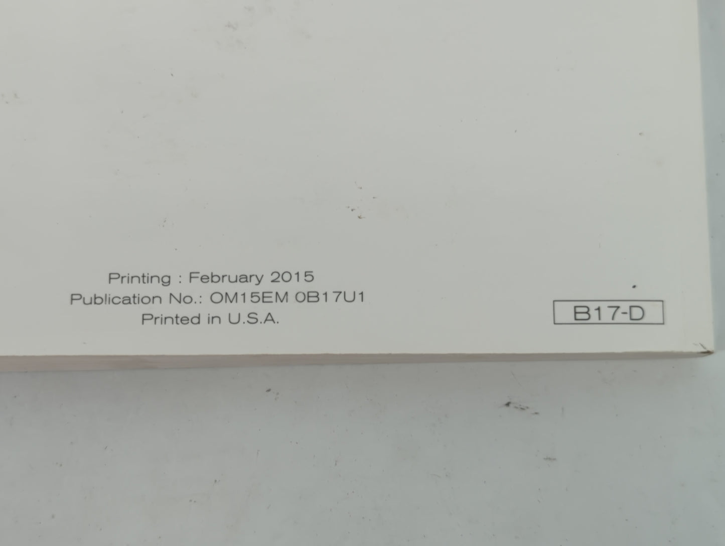 2015 Nissan Sentra Owners Manual Book Guide P/N:OM15EM 0B17U1 OEM Used Auto Parts - Oemusedautoparts1.com