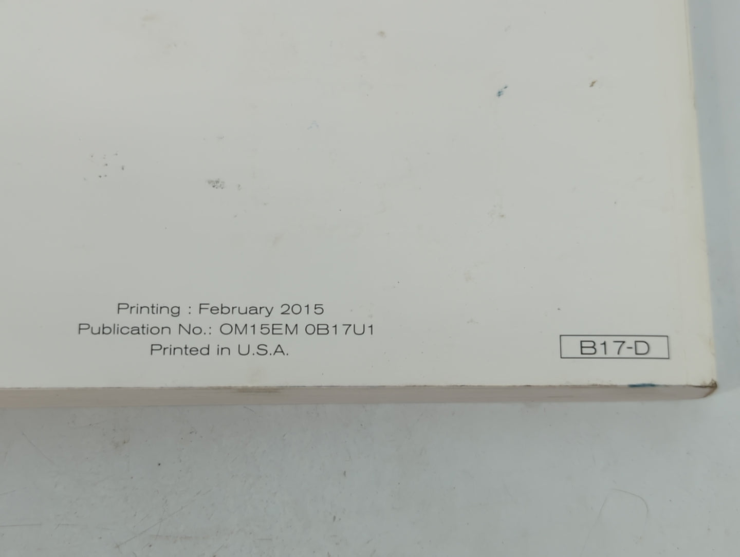 2015 Nissan Sentra Owners Manual Book Guide P/N:OM15EM 0B17U1 OEM Used Auto Parts - Oemusedautoparts1.com