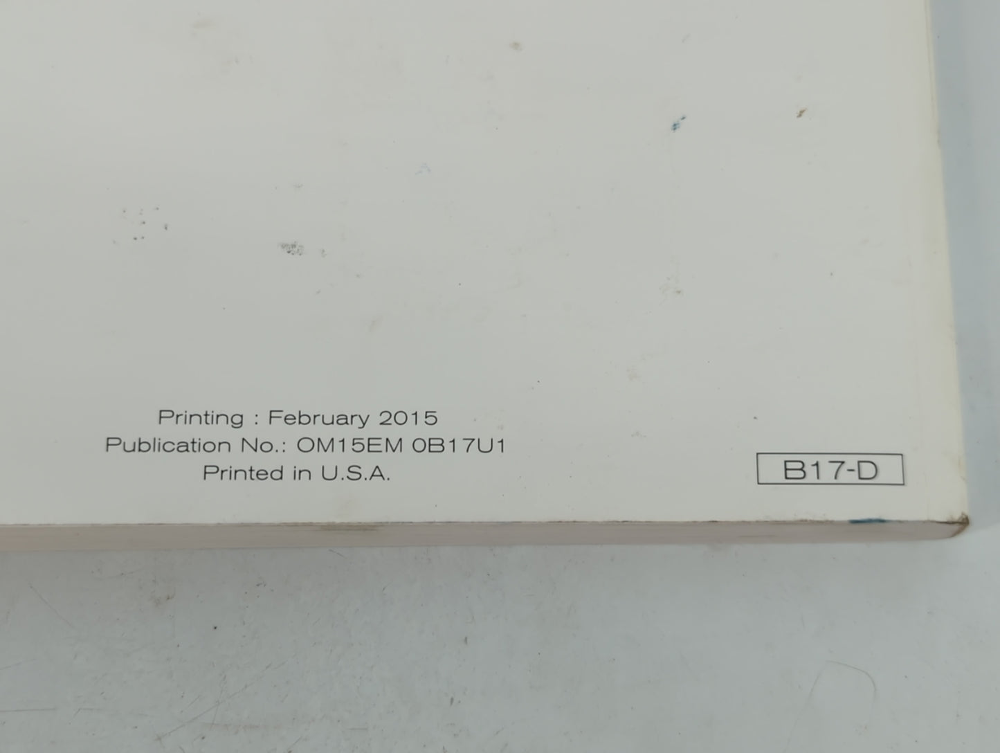 2015 Nissan Sentra Owners Manual Book Guide P/N:OM15EM 0B17U1 OEM Used Auto Parts - Oemusedautoparts1.com