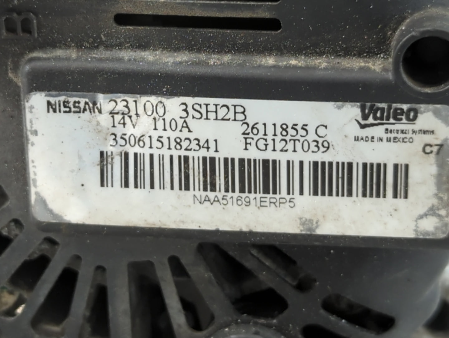 2013-2019 Nissan Sentra Alternator Replacement Generator Charging Assembly Engine OEM P/N:23100 3SH2B Fits OEM Used Auto Par