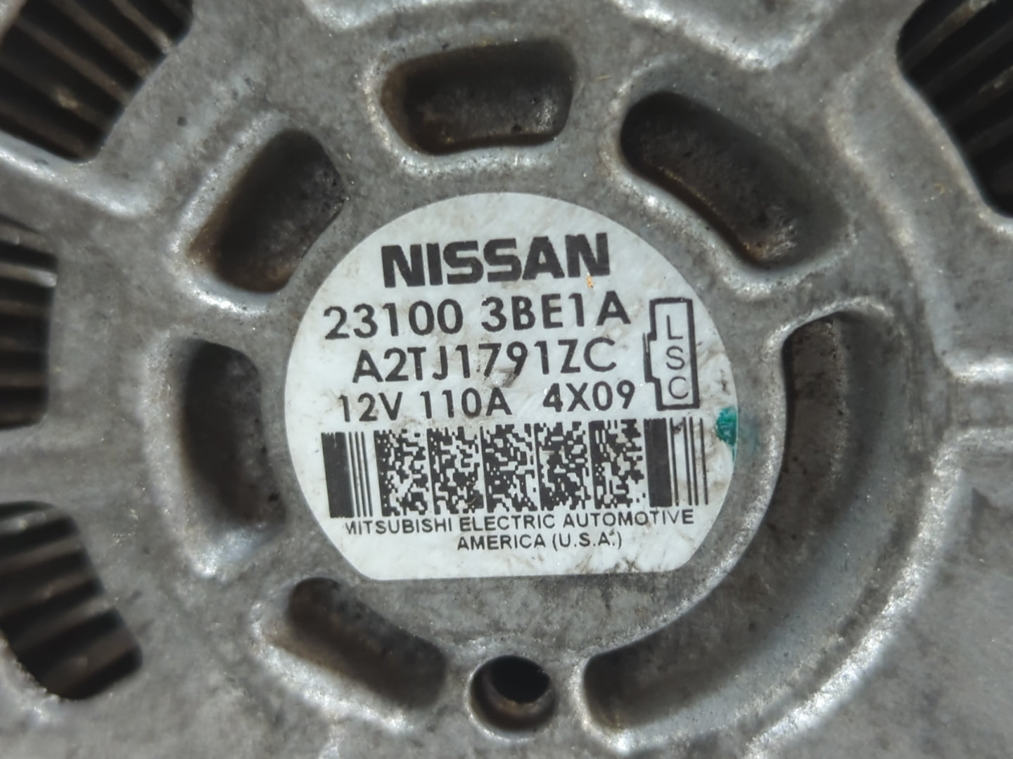 2012-2019 Nissan Versa Alternator Replacement Generator Charging Assembly Engine OEM P/N:23100 3BE1A Fits OEM Used Auto Part