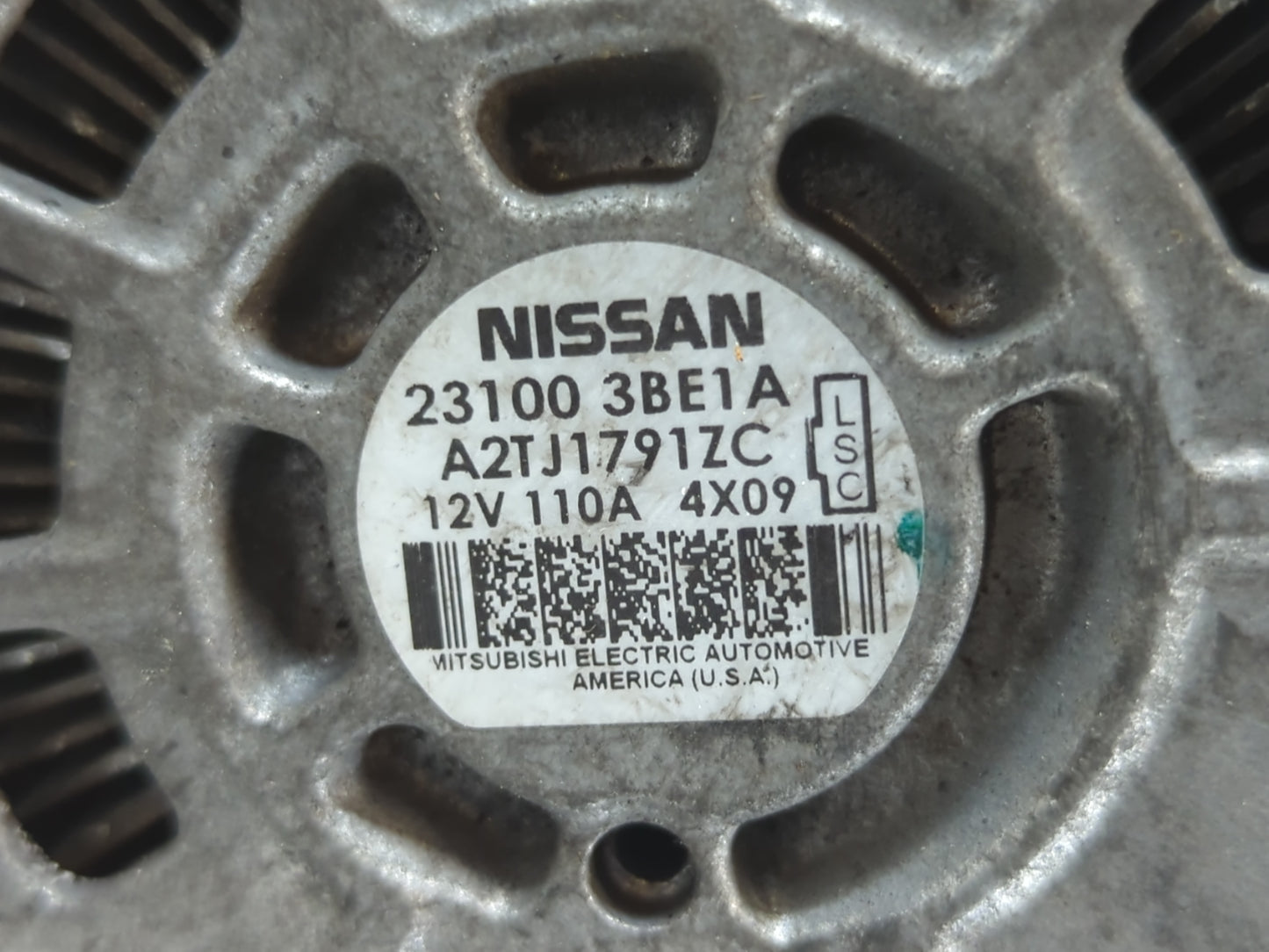 2012-2019 Nissan Versa Alternator Replacement Generator Charging Assembly Engine OEM P/N:23100 3BE1A Fits OEM Used Auto Part