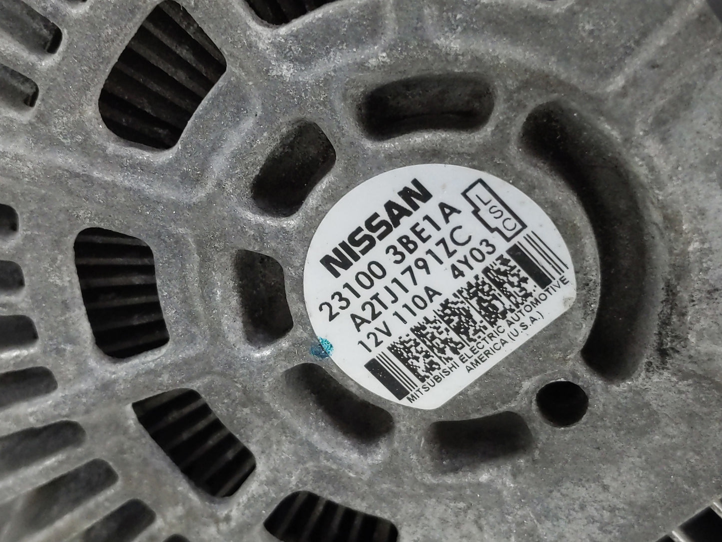 2012-2019 Nissan Versa Alternator Replacement Generator Charging Assembly Engine OEM P/N:23100 3BE1A Fits OEM Used Auto Part