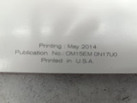 2015 Nissan Versa Owners Manual Book Guide P/N:OM15EM0N17U0 OEM Used Auto Parts - Oemusedautoparts1.com