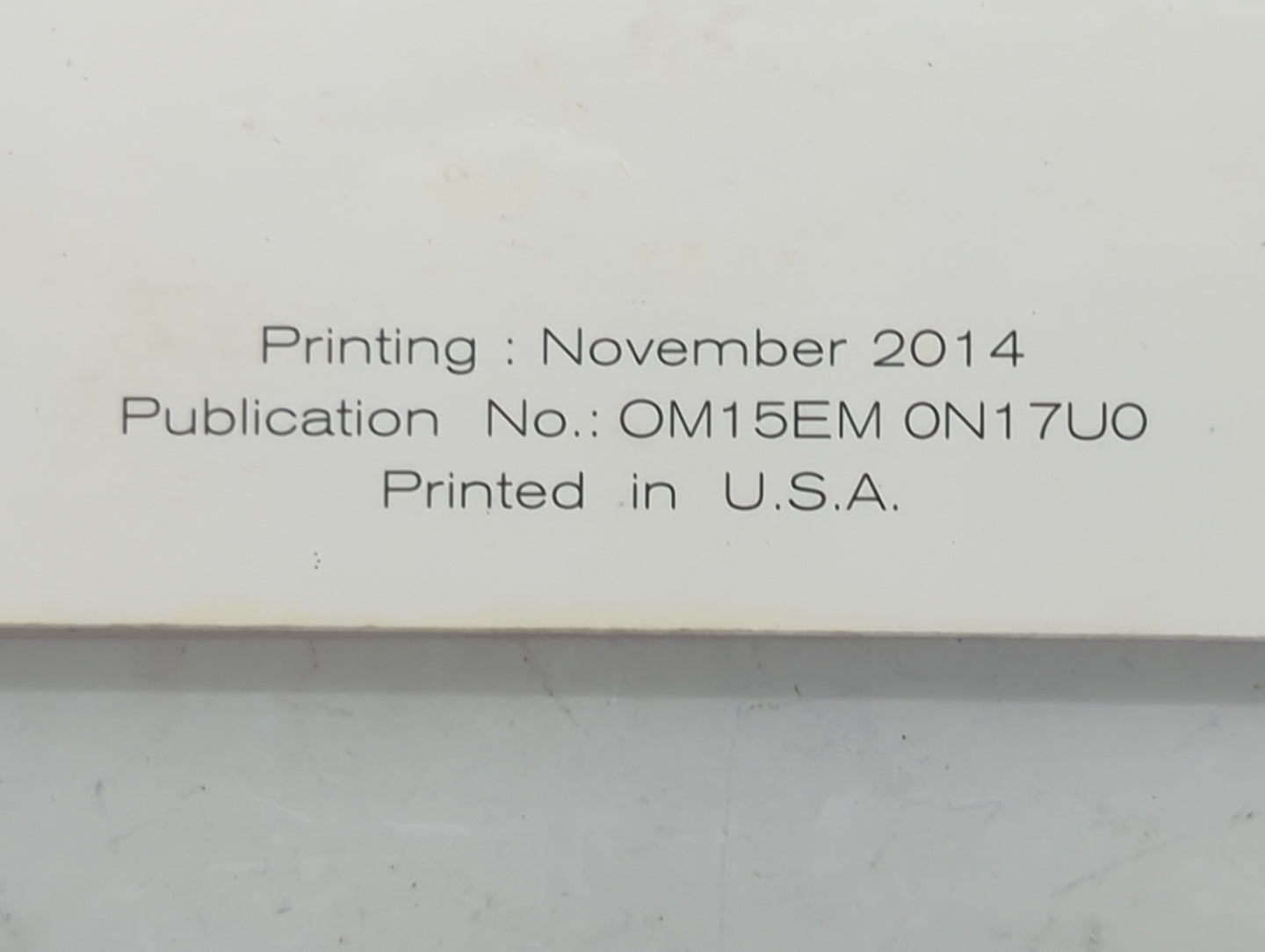 2015 Nissan Versa Owners Manual Book Guide P/N:OM15EM 0N17U0 OEM Used Auto Parts - Oemusedautoparts1.com