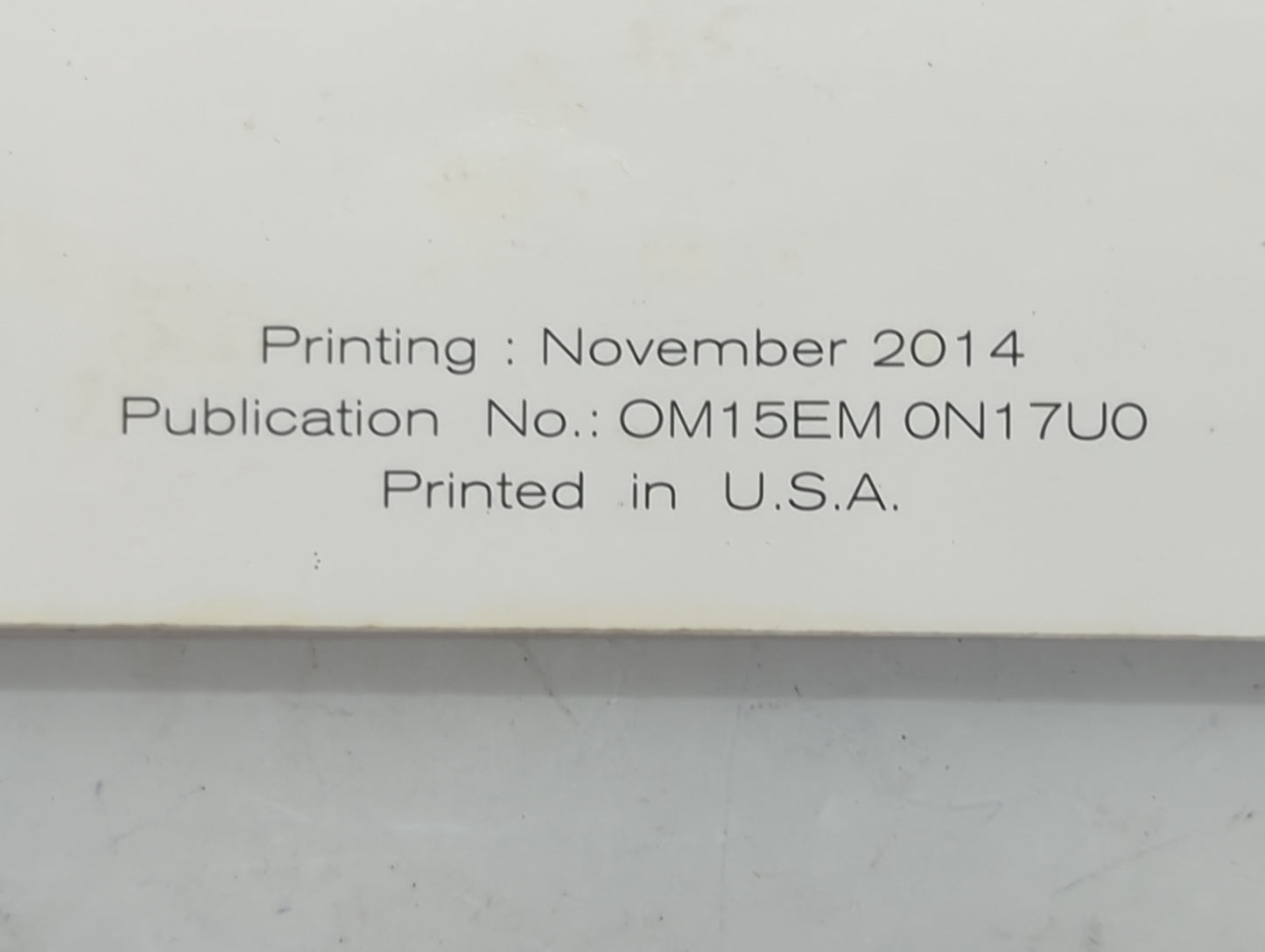2015 Nissan Versa Owners Manual Book Guide P/N:OM15EM 0N17U0 OEM Used Auto Parts - Oemusedautoparts1.com