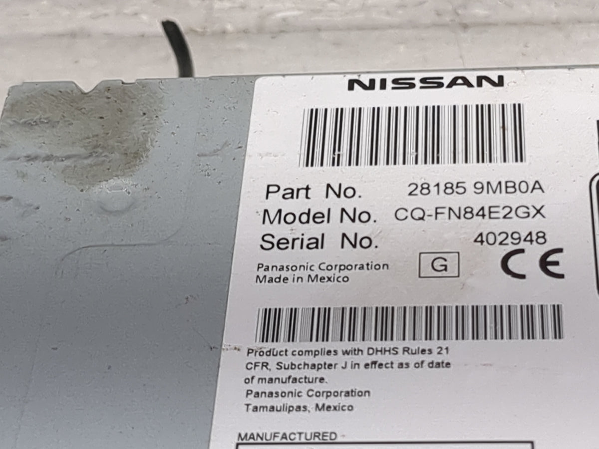2015-2016 Nissan Versa Radio AM FM Cd Player Receiver Replacement P/N:28185 9MB0A CQ-FN84E2GX Fits Fits 2015 2016 OEM Used A