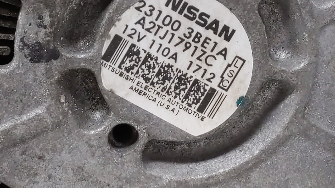 2012-2019 Nissan Versa Alternator Replacement Generator Charging Assembly Engine OEM P/N:23100 3BE1A Fits OEM Used Auto Part