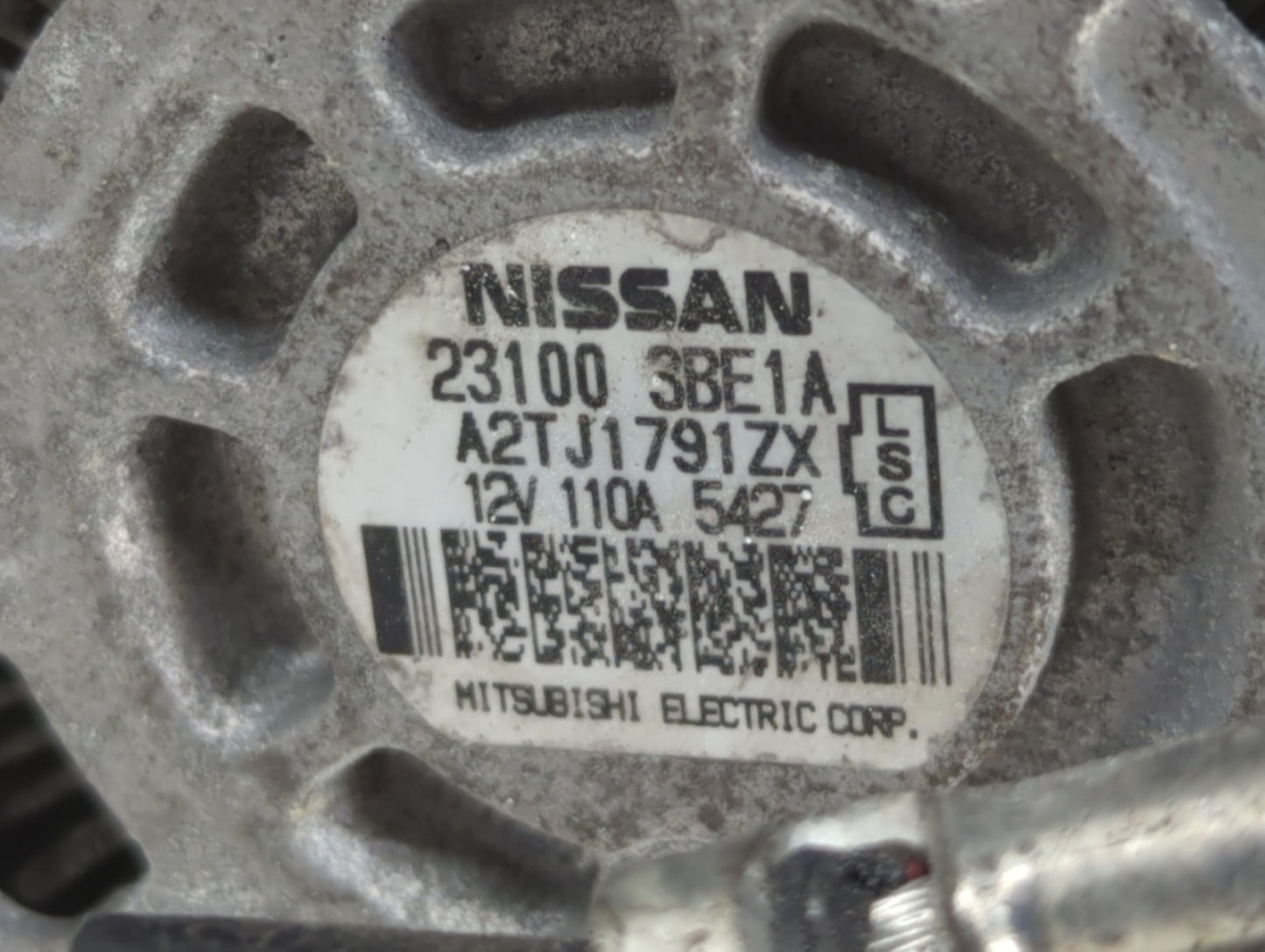 2012-2019 Nissan Versa Alternator Replacement Generator Charging Assembly Engine OEM P/N:23100 3BE1A Fits OEM Used Auto Part