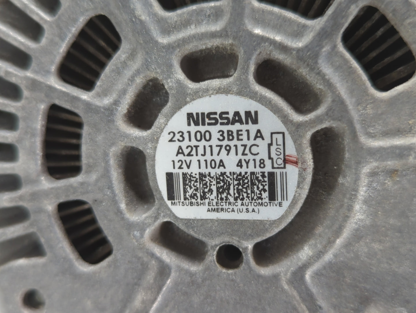 2012-2019 Nissan Versa Alternator Replacement Generator Charging Assembly Engine OEM P/N:23100 3BE1A Fits OEM Used Auto Part