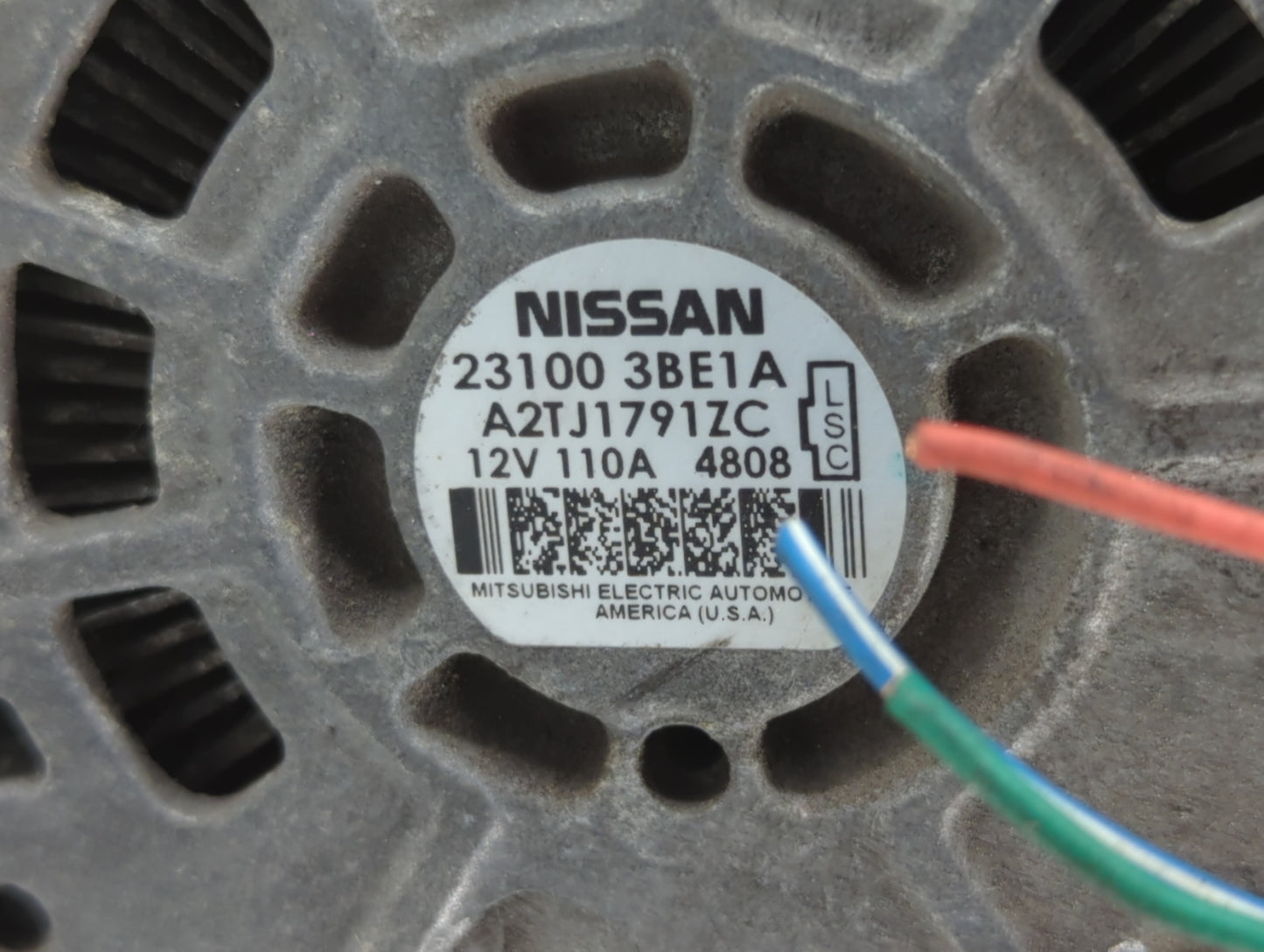 2012-2019 Nissan Versa Alternator Replacement Generator Charging Assembly Engine OEM P/N:23100 3BE1A Fits OEM Used Auto Part