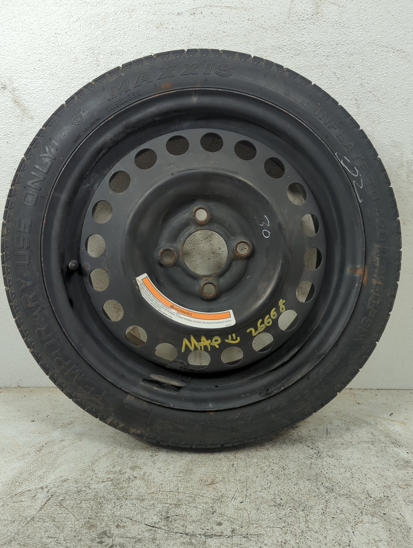 2015 Nissan Versa Spare Donut Tire Wheel Rim Oem - Oemusedautoparts1.com