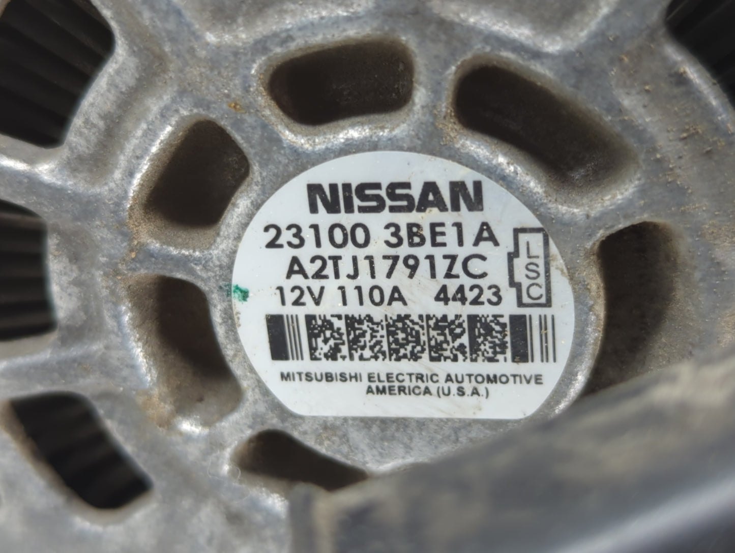 2012-2019 Nissan Versa Alternator Replacement Generator Charging Assembly Engine OEM P/N:23100 3BE1A Fits OEM Used Auto Part