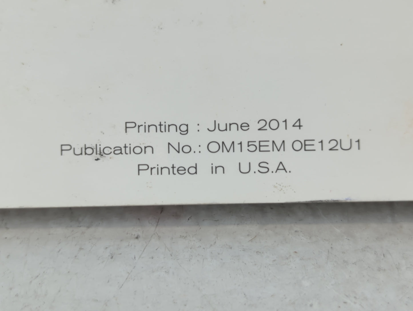 2015 Nissan Versa Owners Manual Book Guide P/N:OM15EM 0E12U1 OEM Used Auto Parts - Oemusedautoparts1.com