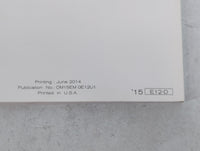 2015 Nissan Versa Owners Manual Book Guide P/N:OM15EM OE12U1 15E12-D OEM Used Auto Parts - Oemusedautoparts1.com