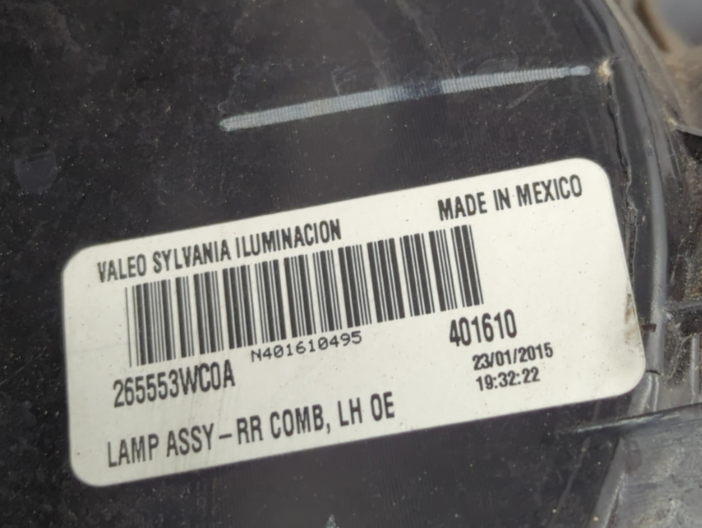 2014-2019 Nissan Versa Tail Light Assembly Driver Left OEM P/N:265553WC0A Fits Fits 2014 2015 2016 2017 2018 2019 OEM Used A