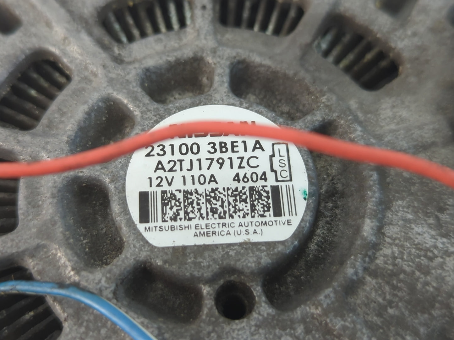 2012-2019 Nissan Versa Alternator Replacement Generator Charging Assembly Engine OEM P/N:23100 3BE1A Fits OEM Used Auto Part