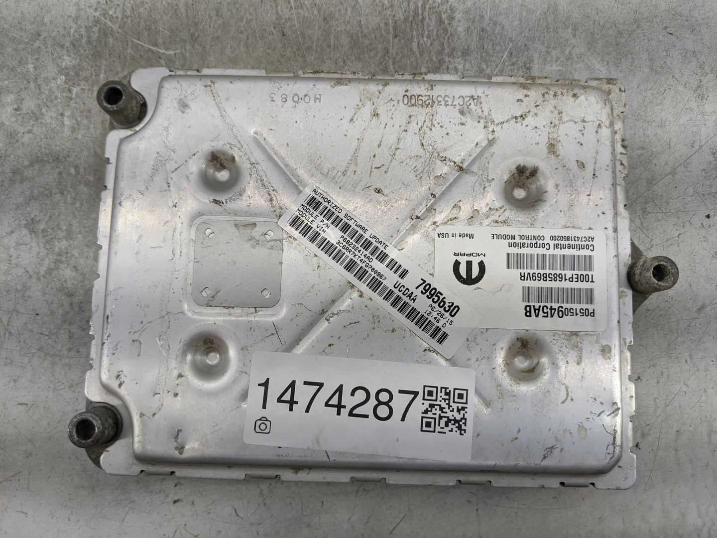 2015 Ram 1500 PCM Engine Control Computer ECU ECM PCU OEM P/N:P05150945AB T00EP1685B69VR, A2C7431850200 Fits OEM Used Auto P