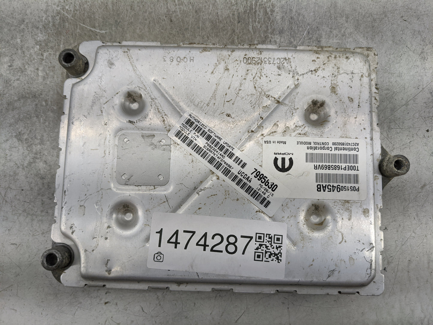 2015 Ram 1500 PCM Engine Control Computer ECU ECM PCU OEM P/N:P05150945AB T00EP1685B69VR, A2C7431850200 Fits OEM Used Auto P