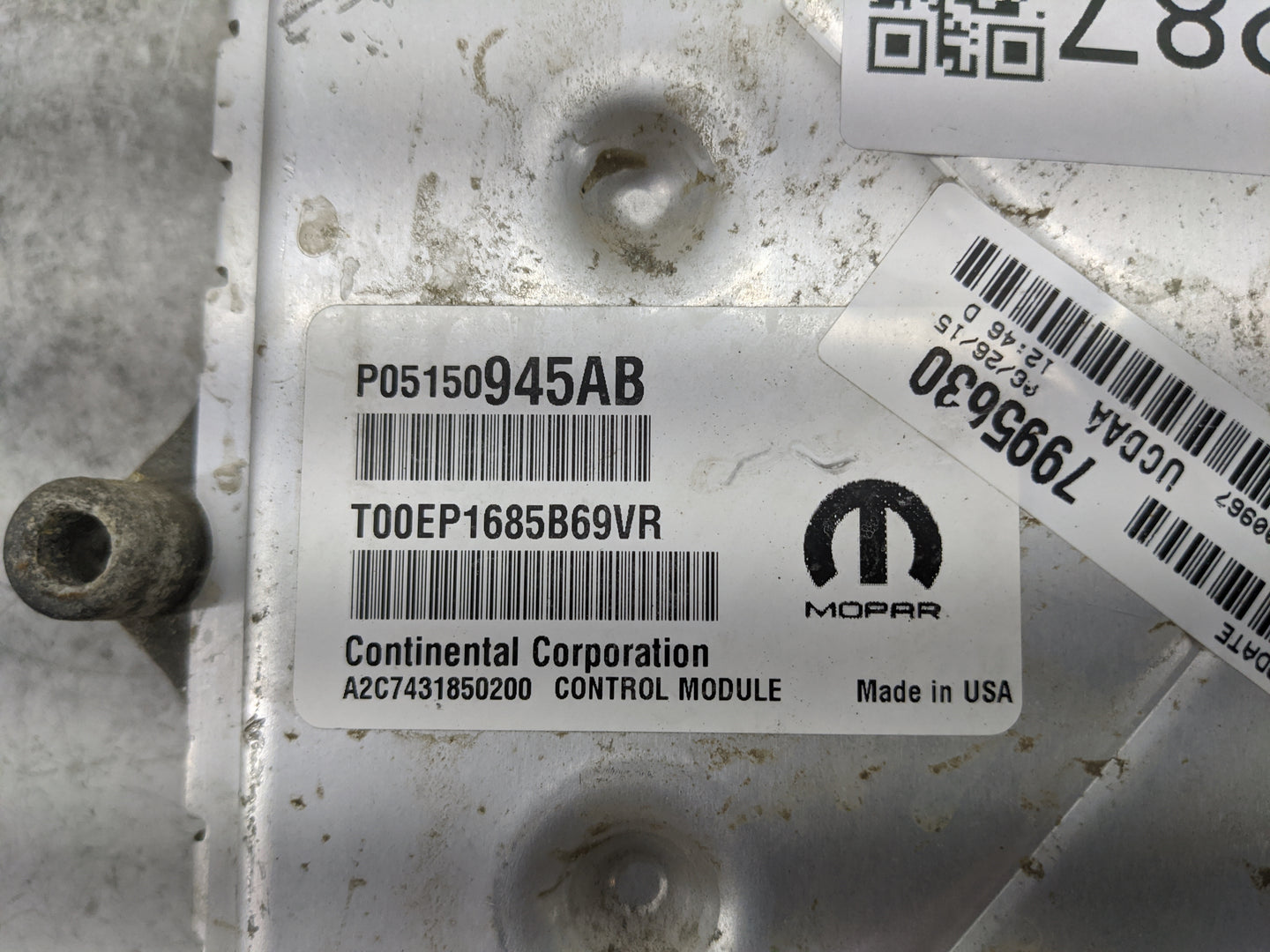 2015 Ram 1500 PCM Engine Control Computer ECU ECM PCU OEM P/N:P05150945AB T00EP1685B69VR, A2C7431850200 Fits OEM Used Auto P