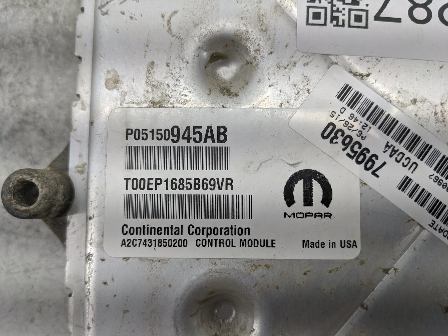 2015 Ram 1500 PCM Engine Control Computer ECU ECM PCU OEM P/N:P05150945AB T00EP1685B69VR, A2C7431850200 Fits OEM Used Auto P