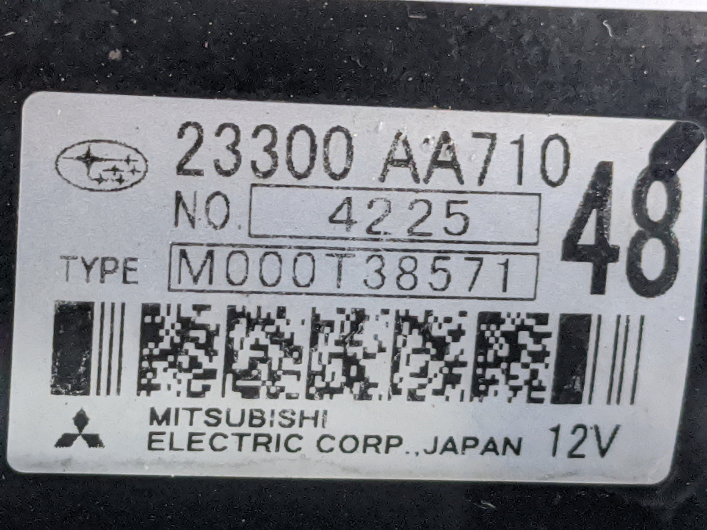 2014-2018 Subaru Forester Car Starter Motor Solenoid OEM P/N:23300 AA710 Fits OEM Used Auto Parts - Oemusedautoparts1.com