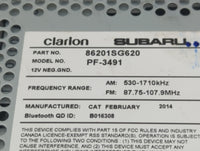 2015 Subaru Forester Radio AM FM Cd Player Receiver Replacement P/N:86201SG620 Fits OEM Used Auto Parts - Oemusedautoparts1.