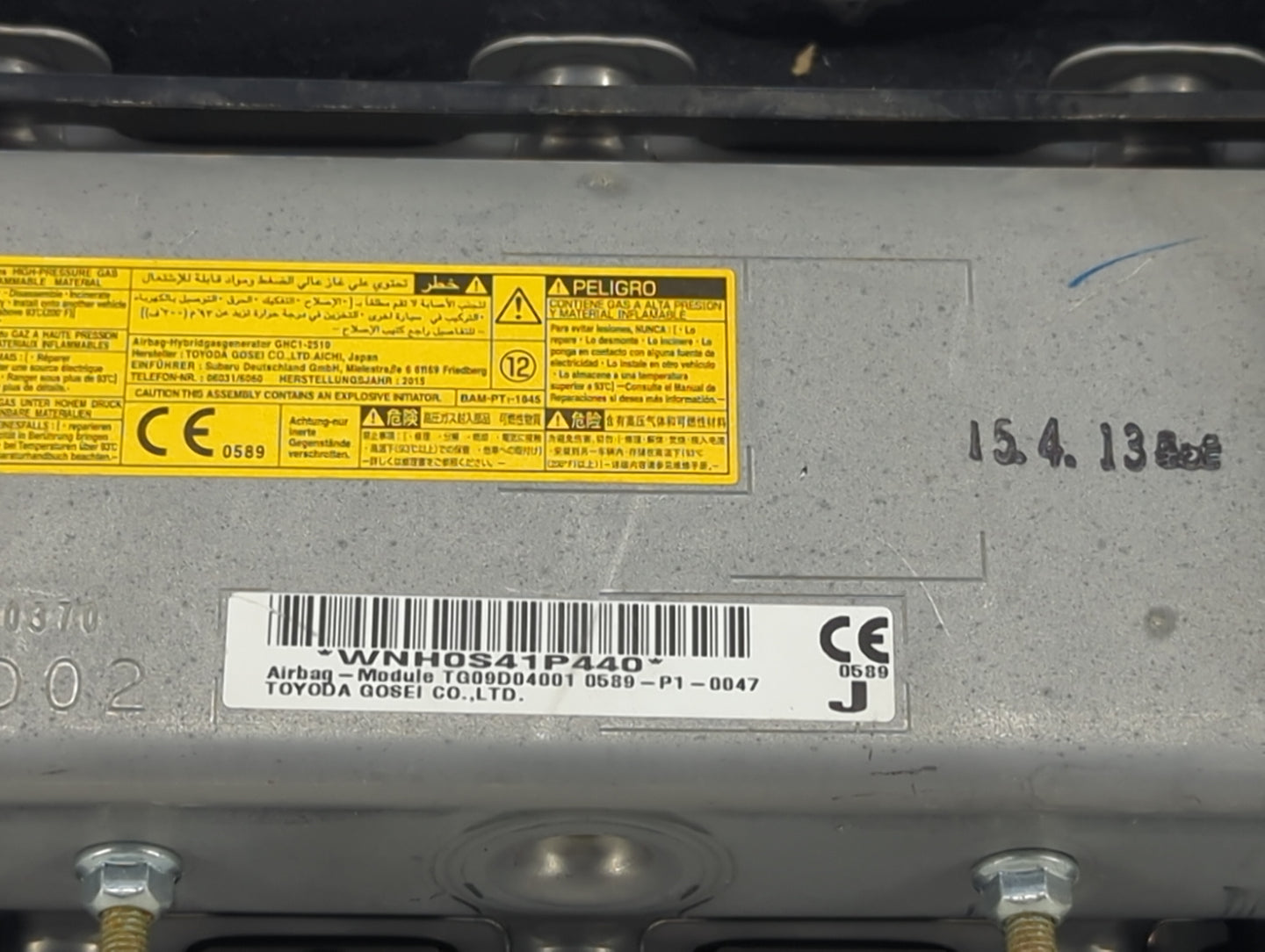 2015 Subaru Forester Air Bag Passenger Right Dashboard OEM P/N:WNH0S41P440 TG09D04001, 0589-P1-0047, GHC1-2510, BAM-PT1-1845