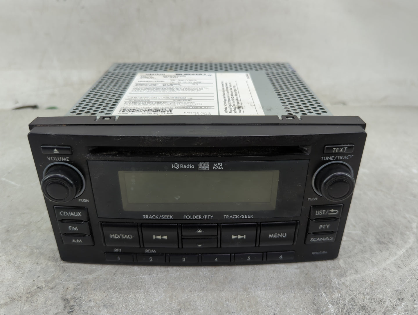 2015 Subaru Forester Radio AM FM Cd Player Receiver Replacement P/N:86201SG620 PF-3491 Fits OEM Used Auto Parts - Oemusedaut