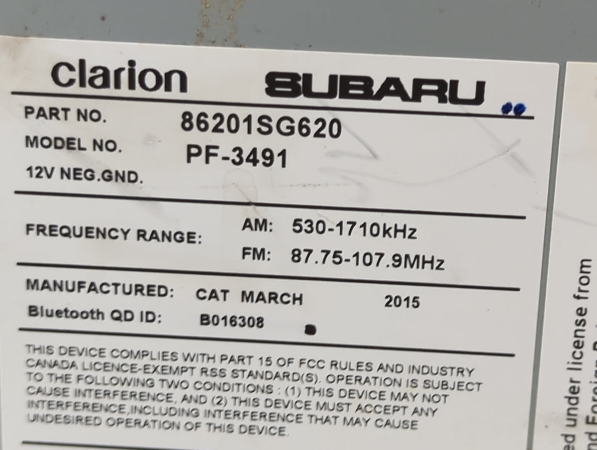 2015 Subaru Forester Information Radio Display Screen 1457085 - Oemusedautoparts1.com