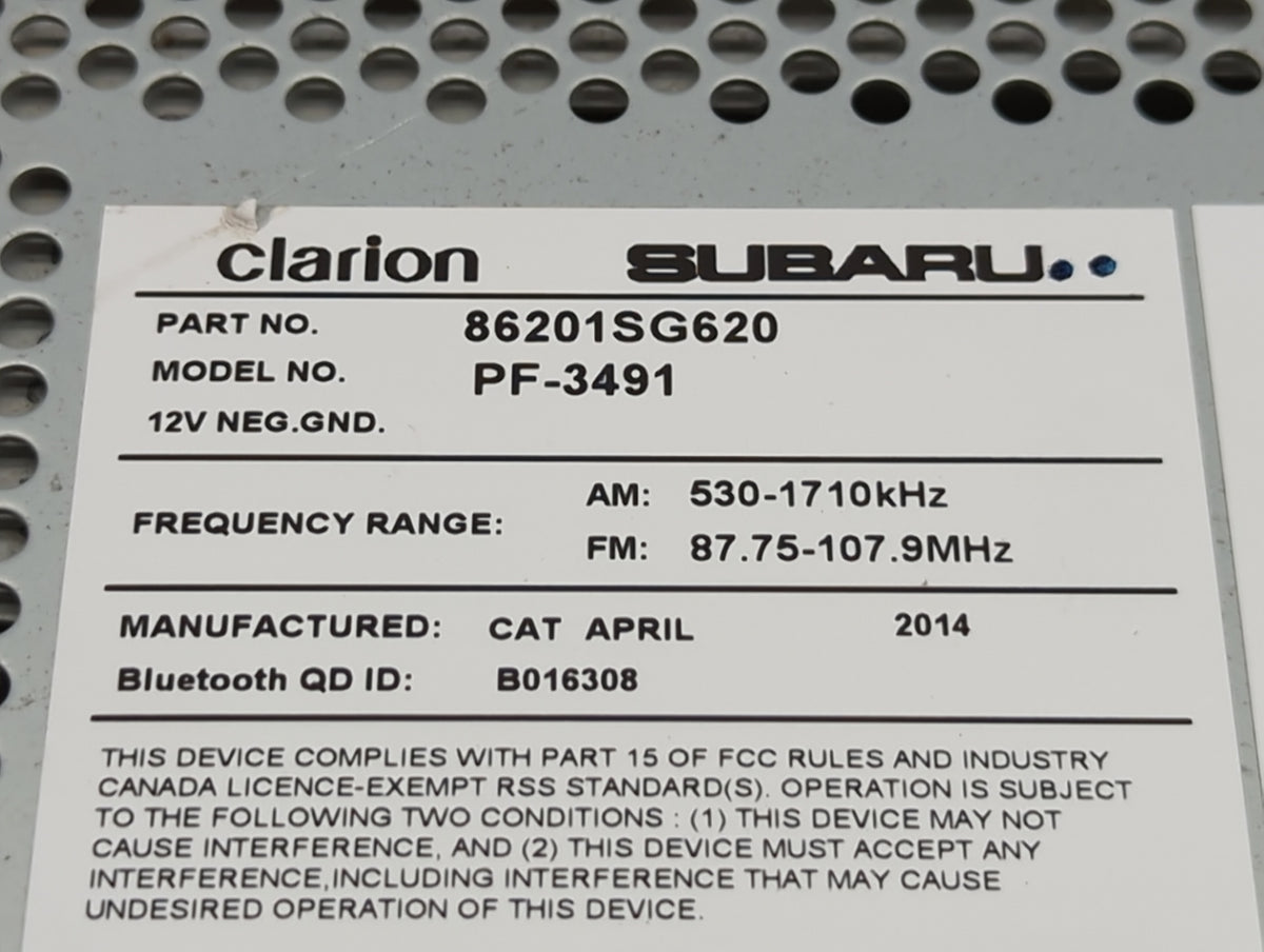 2015 Subaru Forester Information Radio Display Screen 1457553 - Oemusedautoparts1.com