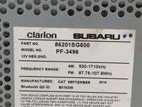 2015 Subaru Forester Radio AM FM Cd Player Receiver Replacement P/N:86201SG600 PF-3496 Fits OEM Used Auto Parts - Oemusedaut