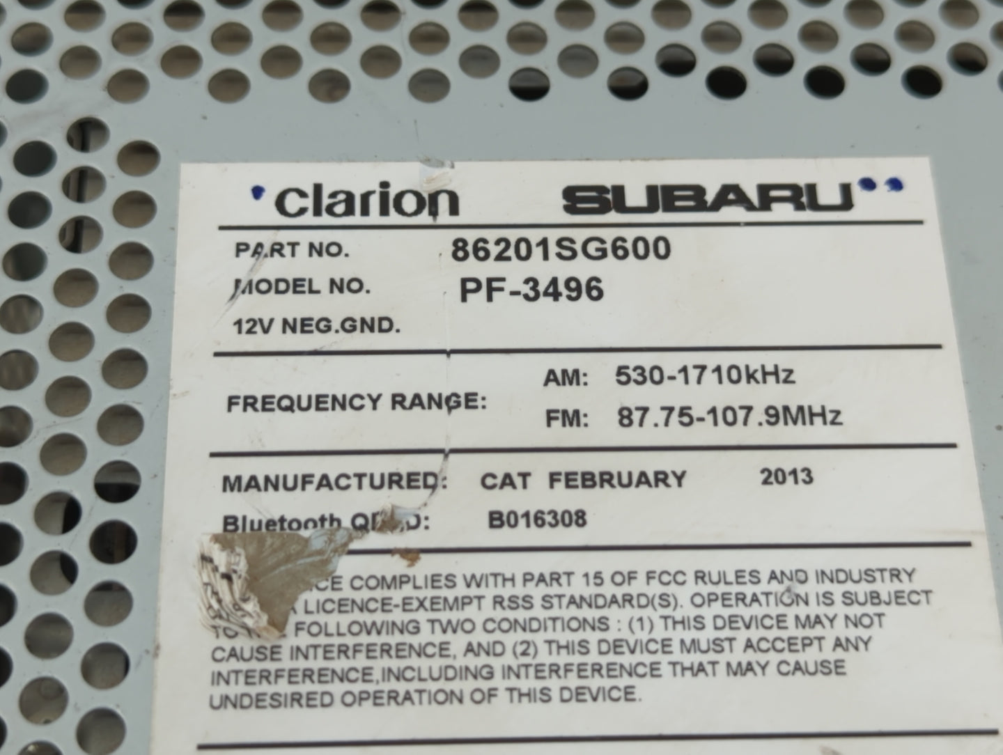 2015 Subaru Forester Am Fm Cd Player Radio Receiver - Oemusedautoparts1.com