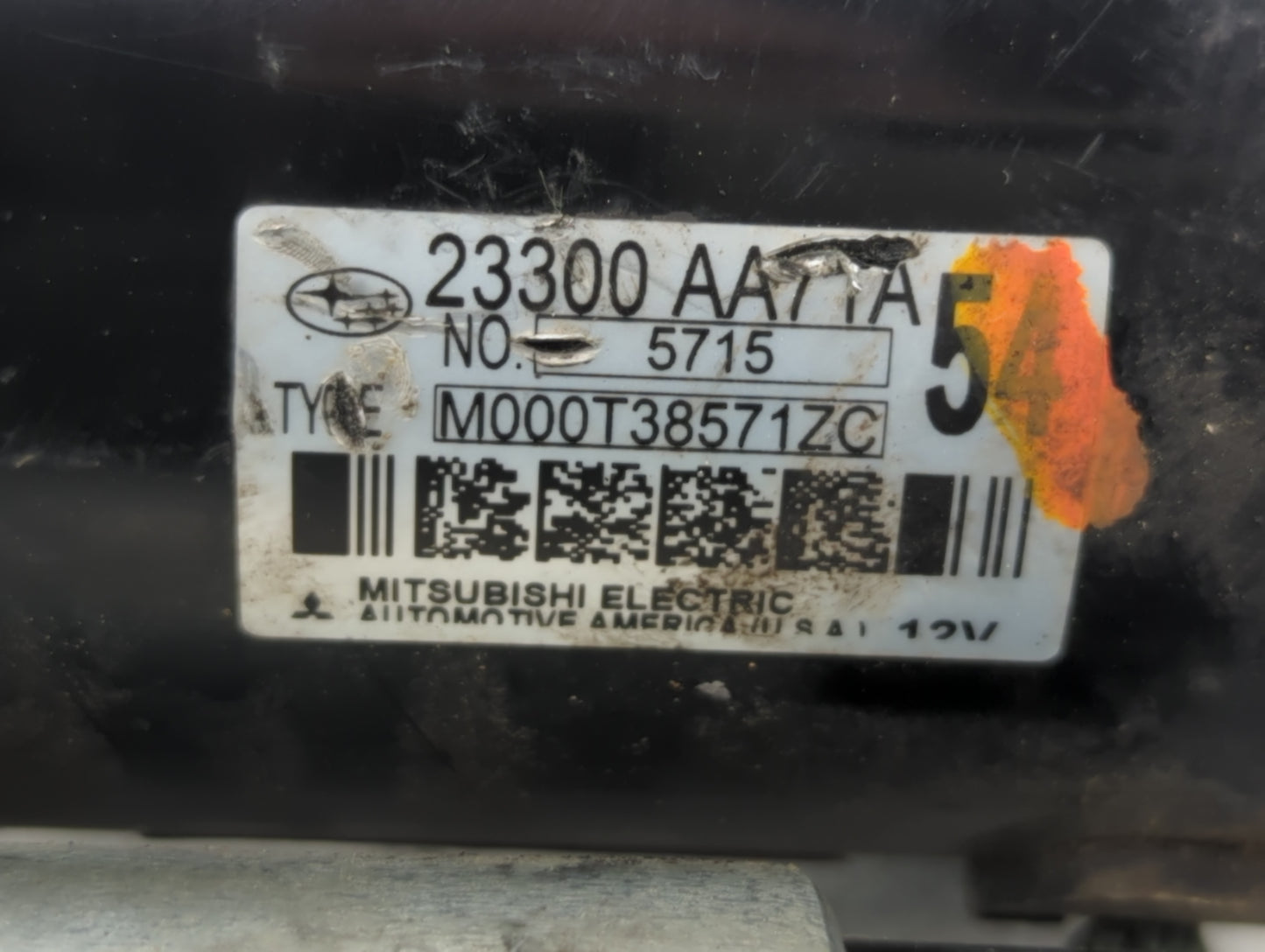 2015 Subaru Forester Car Starter Motor Solenoid OEM P/N:M000T38571ZC 23300 AA7TA Fits Fits 2016 2017 2018 2019 OEM Used Auto