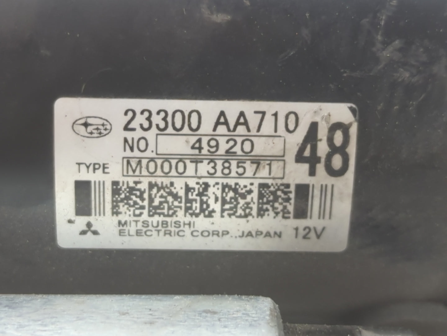 2014-2018 Subaru Forester Car Starter Motor Solenoid OEM P/N:23300 AA710 Fits OEM Used Auto Parts - Oemusedautoparts1.com
