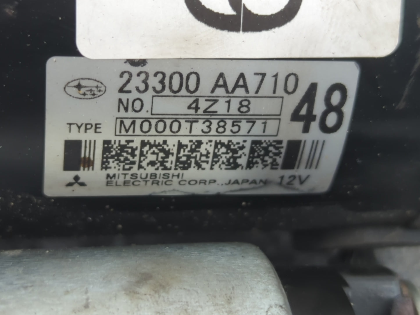 2014-2018 Subaru Forester Car Starter Motor Solenoid OEM P/N:M000T38571 23300 AA710 Fits OEM Used Auto Parts - Oemusedautopa