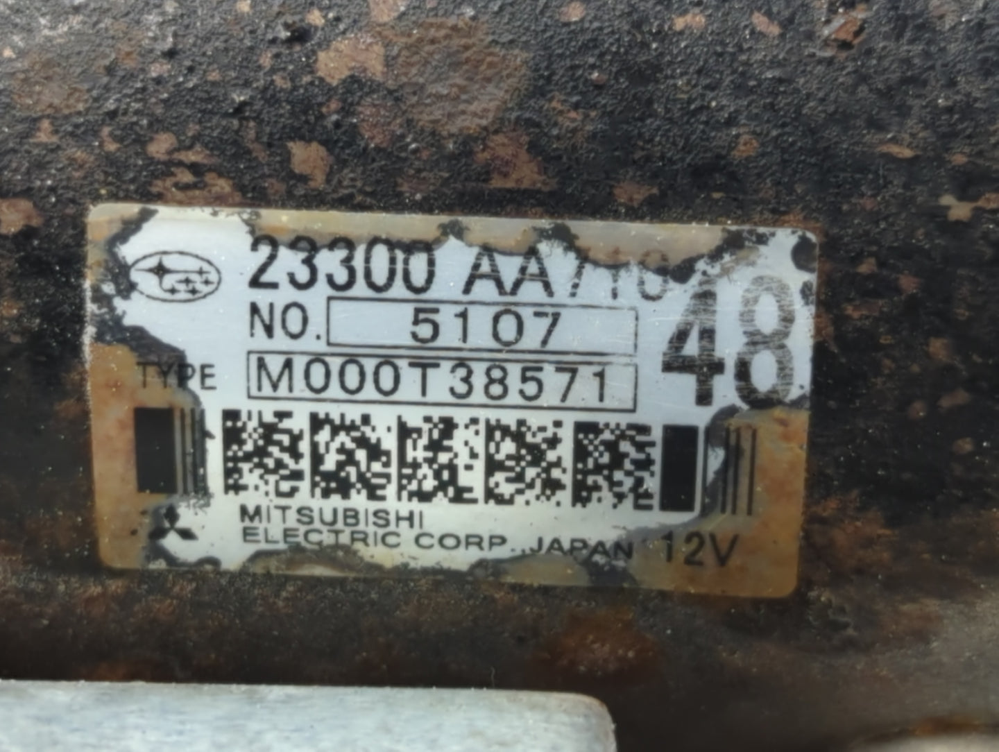 2014-2018 Subaru Forester Car Starter Motor Solenoid OEM P/N:M000T38571 23300 AA710 Fits OEM Used Auto Parts - Oemusedautopa