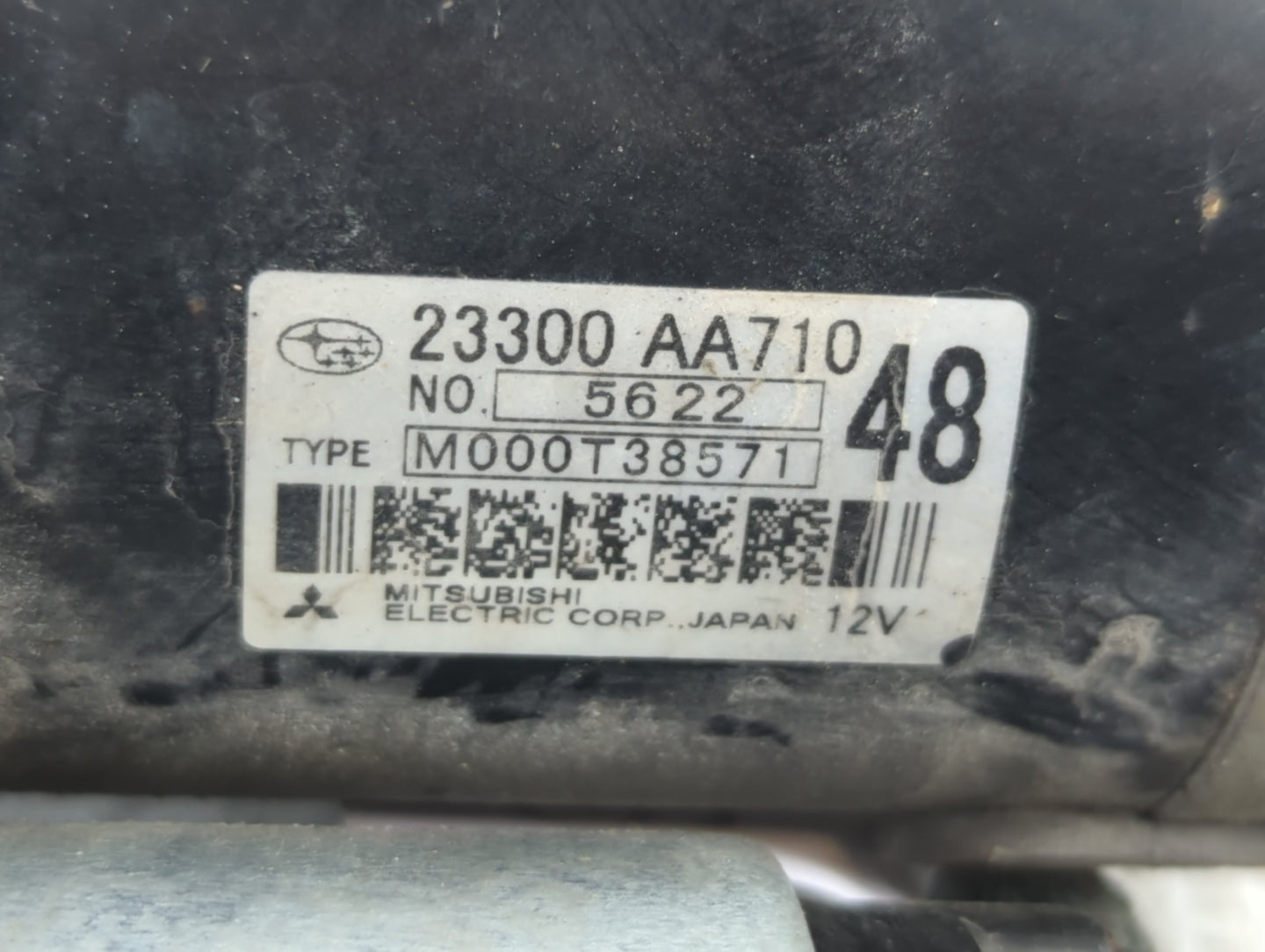 2012-2016 Subaru Impreza Car Starter Motor Solenoid OEM P/N:M000T38571 23300 AA710 Fits OEM Used Auto Parts - Oemusedautopar