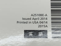2015 Subaru Legacy Owners Manual Book Guide P/N:A2510BE-A MSA5M1504A OEM Used Auto Parts - Oemusedautoparts1.com