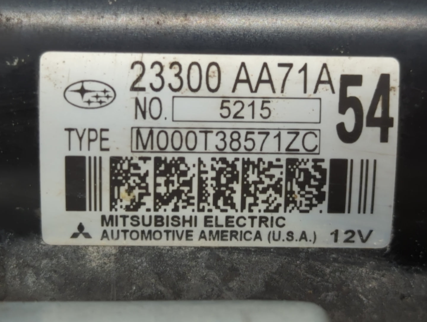 2015-2019 Subaru Legacy Car Starter Motor Solenoid OEM P/N:M000T38571ZC 23300 AA71A Fits Fits 2015 2016 2017 2018 2019 OEM U