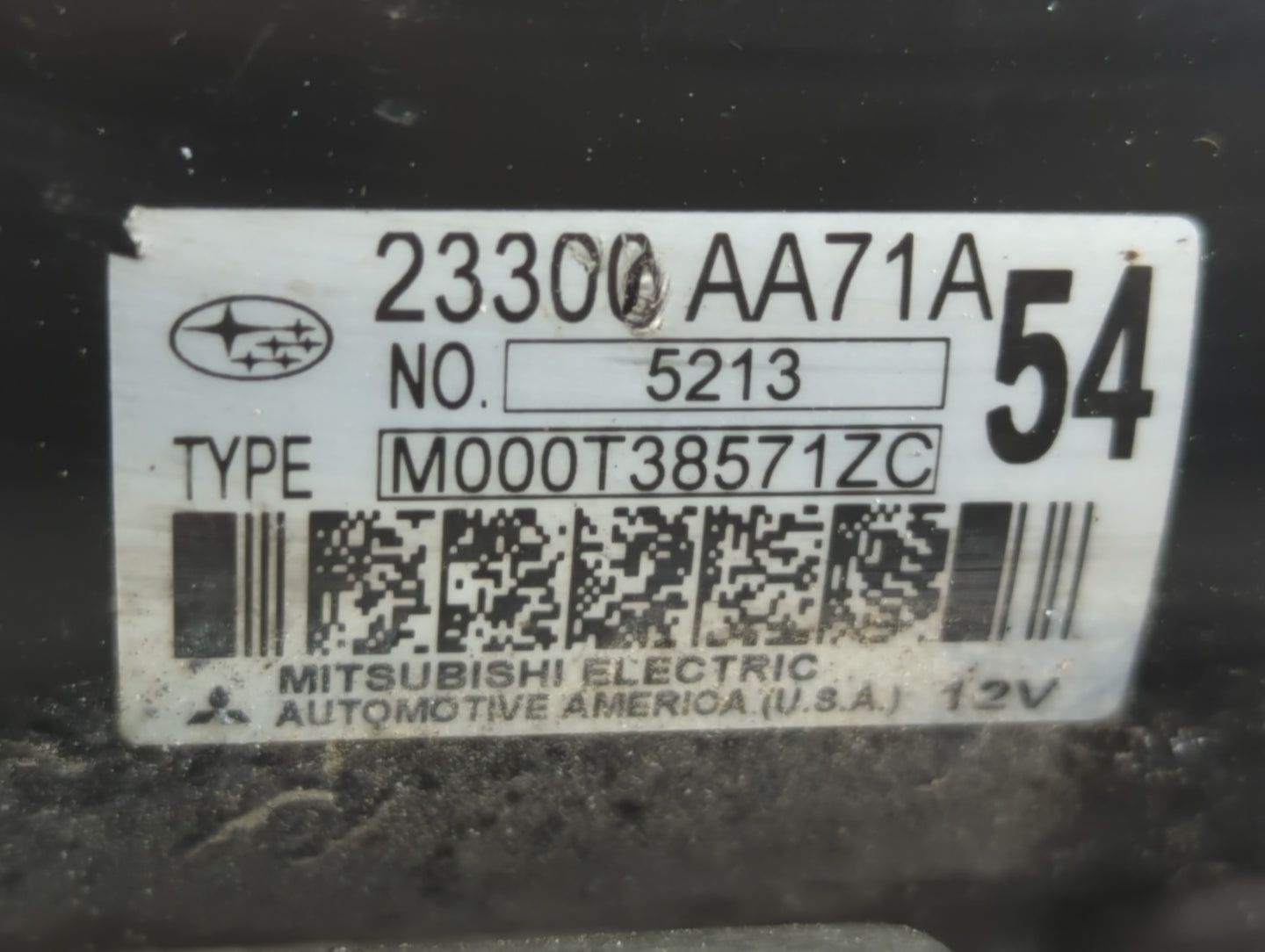 2015-2019 Subaru Legacy Car Starter Motor Solenoid OEM P/N:23300 AA71A Fits Fits 2015 2016 2017 2018 2019 OEM Used Auto Part