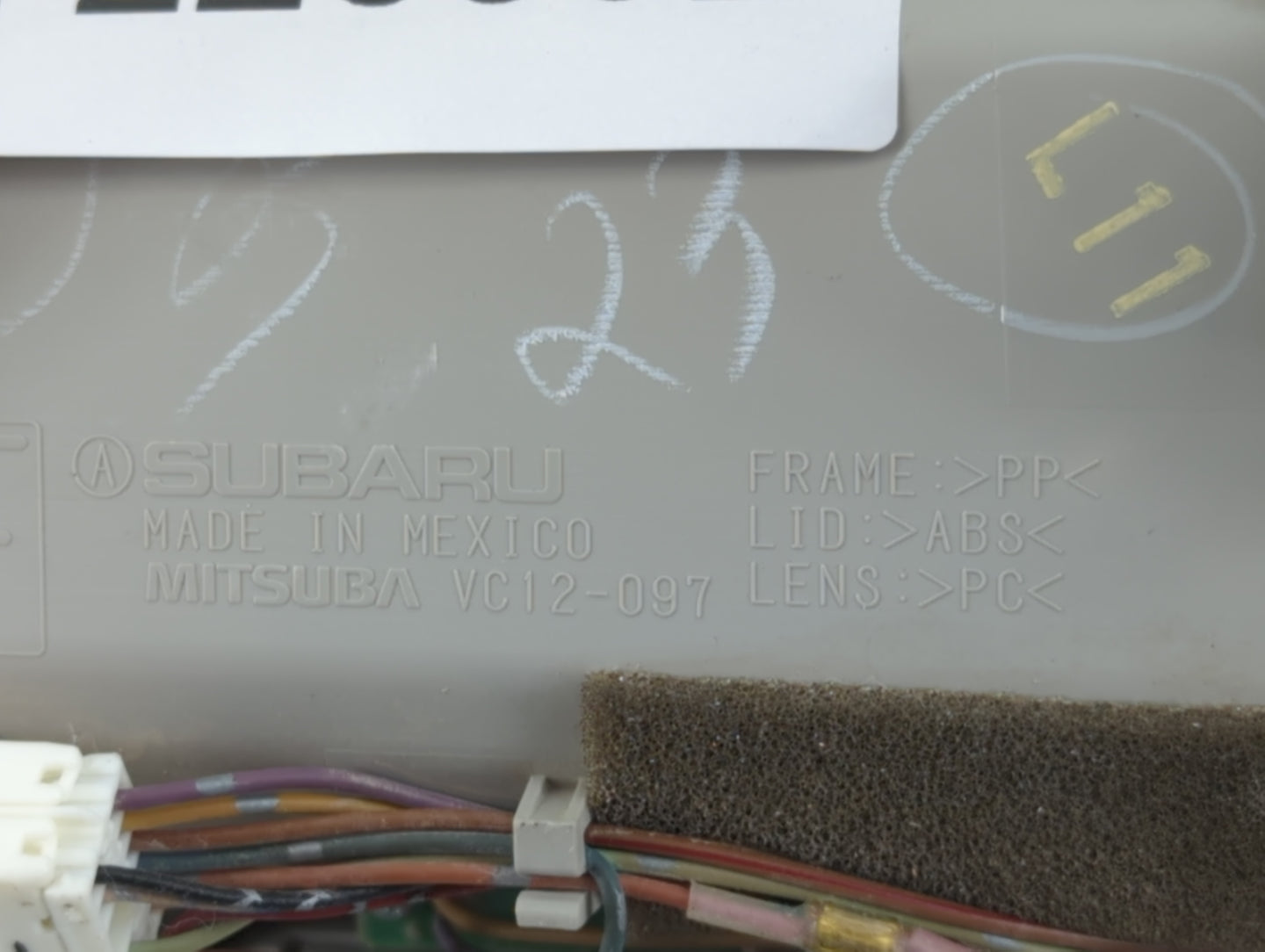 2015 Subaru Outback Overhead Roof Console - Oemusedautoparts1.com