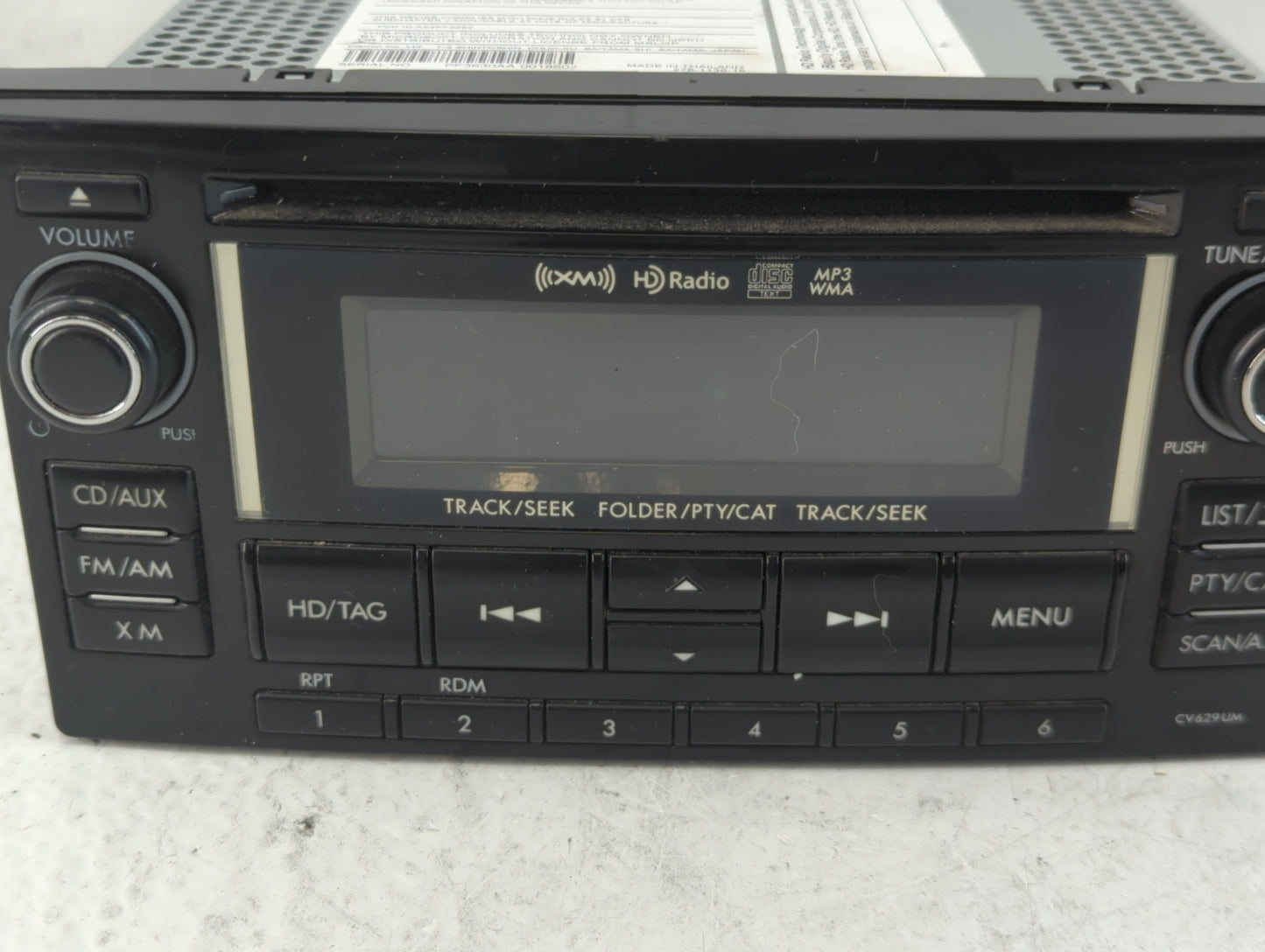 2015 Subaru Wrx Radio AM FM Cd Player Receiver Replacement P/N:86201VA620 Fits OEM Used Auto Parts - Oemusedautoparts1.com