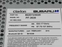 2015 Subaru Wrx Radio AM FM Cd Player Receiver Replacement P/N:86201VA620 Fits OEM Used Auto Parts - Oemusedautoparts1.com