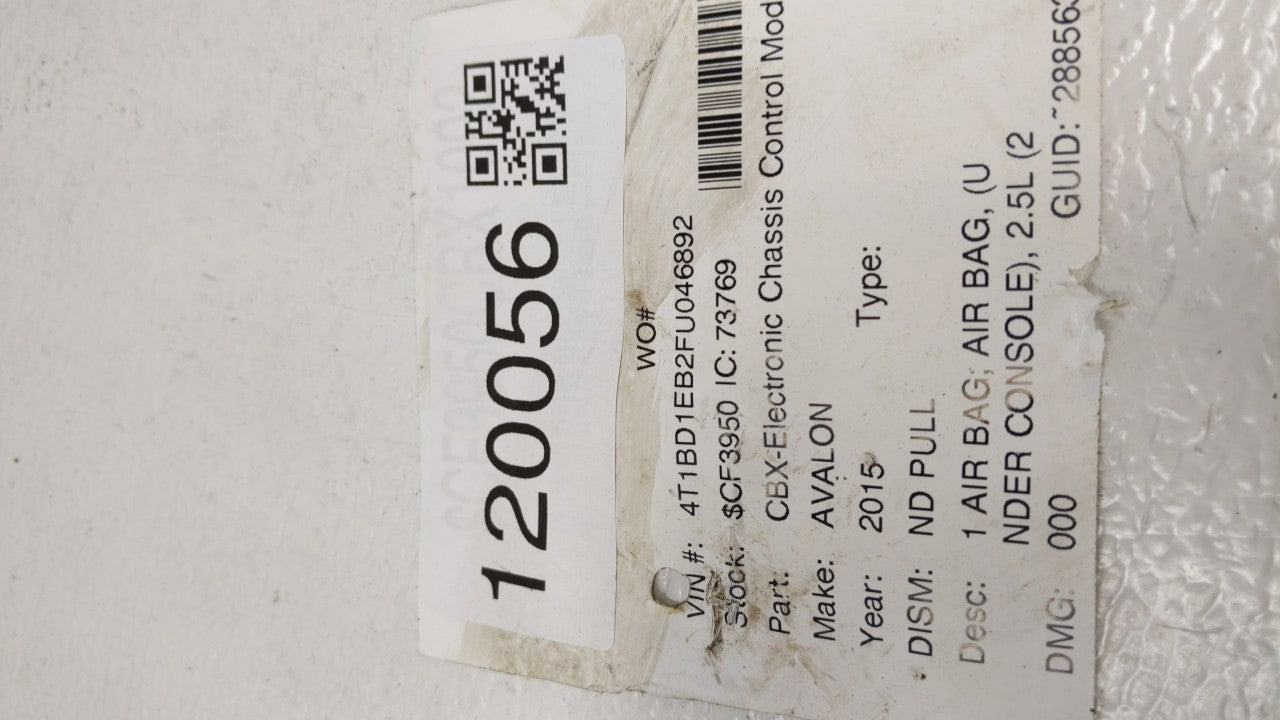 2015-2015 Toyota Avalon Chassis Control Module Ccm Bcm Body Control - Oemusedautoparts1.com