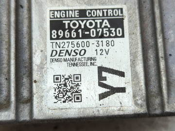 2015 Toyota Avalon PCM Engine Control Computer ECU ECM PCU OEM P/N:89661-07530 Fits OEM Used Auto Parts