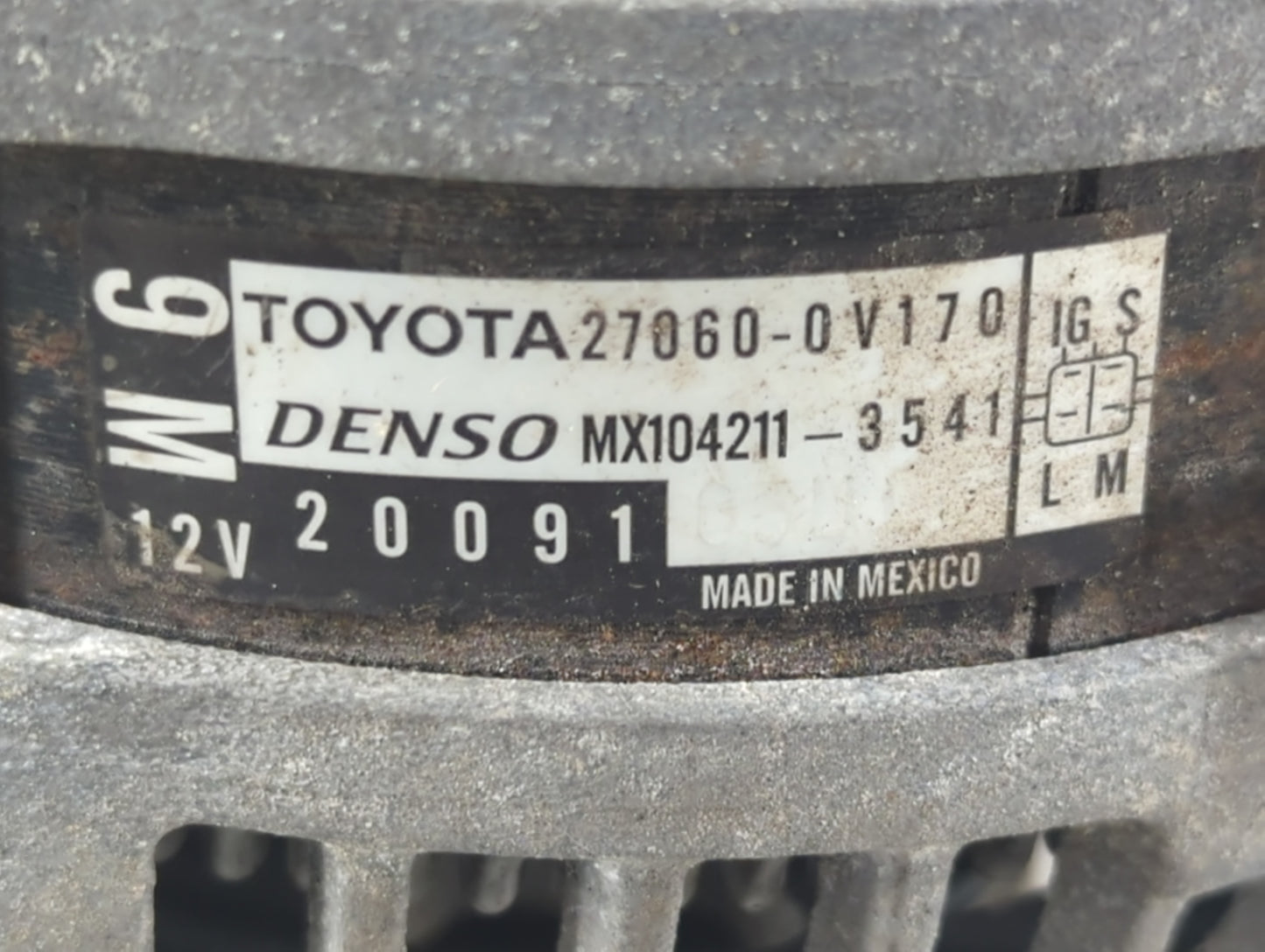 2015-2017 Toyota Camry Alternator Replacement Generator Charging Assembly Engine OEM P/N:27060-0V170 Fits OEM Used Auto Part