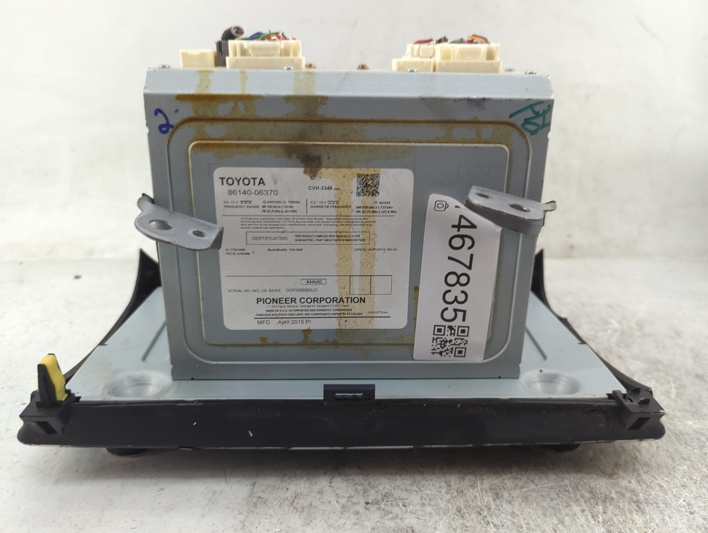 2015 Toyota Camry Radio AM FM Cd Player Receiver Replacement P/N:86140-06370 CVH-3348 Fits OEM Used Auto Parts - Oemusedauto