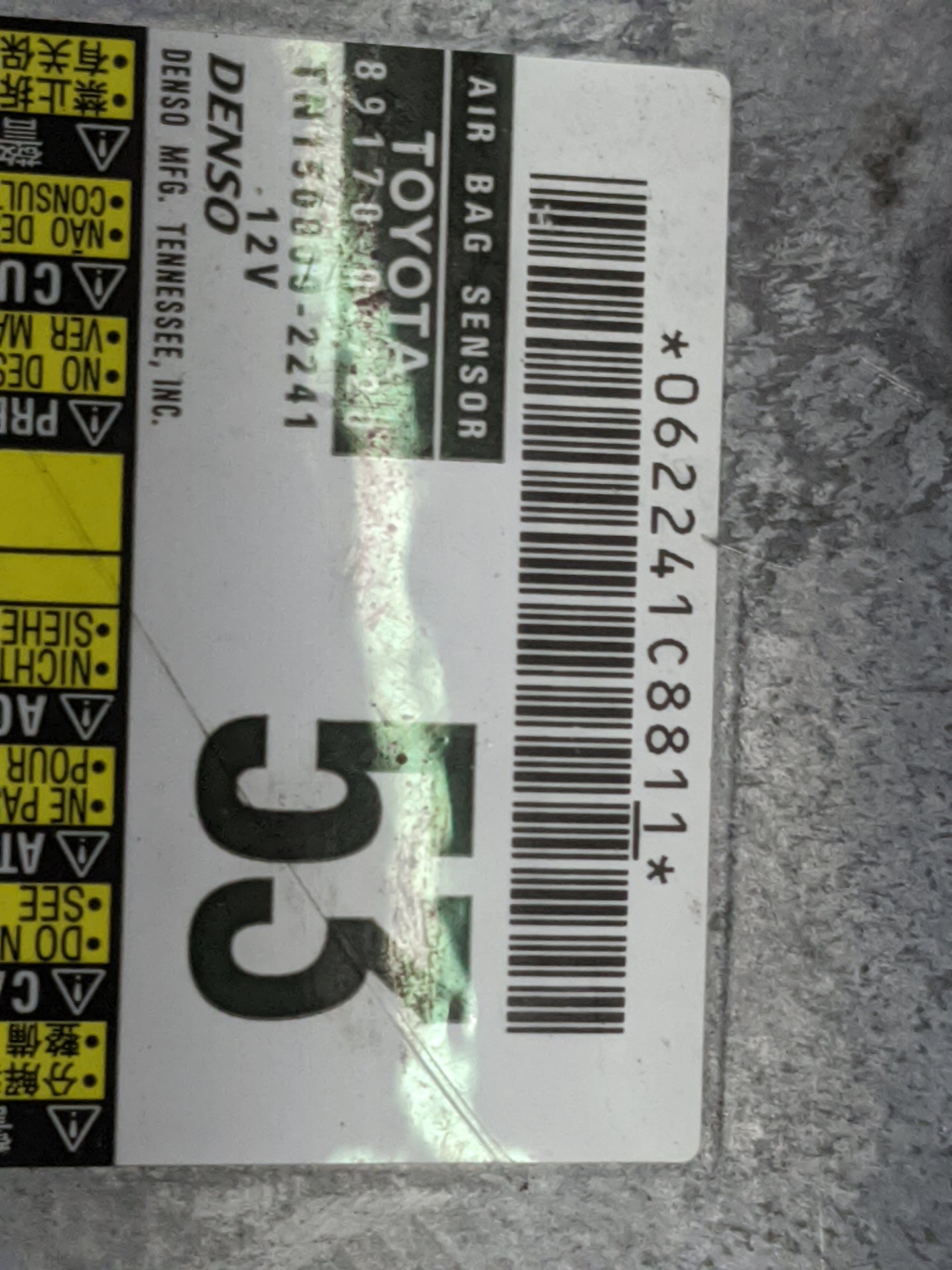 2015-2017 Toyota Camry Safety Restraint Srs Airbag Control Module 1479713 - Oemusedautoparts1.com