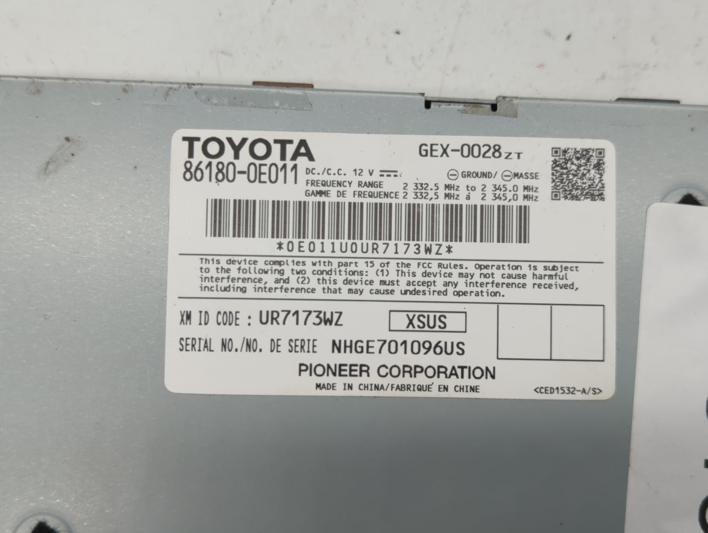 2014-2017 Toyota Camry Am Fm Cd Player Radio Receiver - Oemusedautoparts1.com